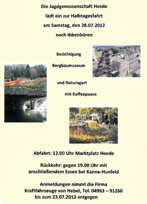 Halbtagesfahrt der Jagdgenossen